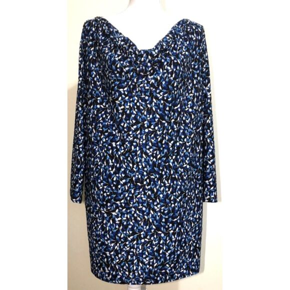 Blue Print Plus Sz 3X Casual or Dress Stretchy Drape Neck Shirt CROFT & BARROW - Picture 1 of 5